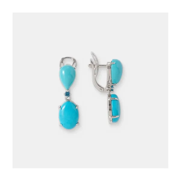 Серебряные серьги с бирюзой — арт. 10522-006841