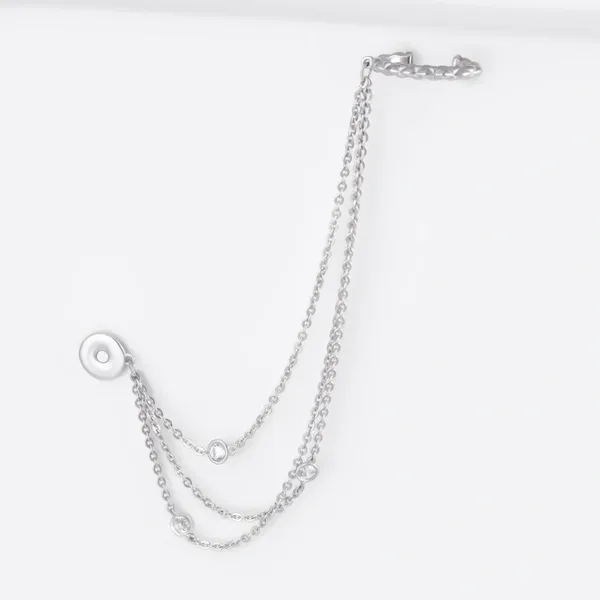 Серьги полупара из серебра с фианитами — арт. 000-395083
