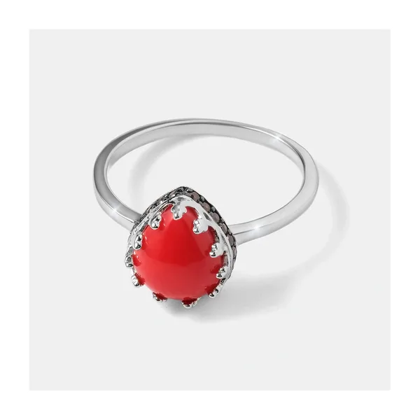 Серебряное кольцо с кораллом — арт. 10322-005383