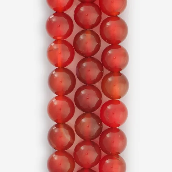Бусины из сердолика, 35-39 шт. на нитке, 10-11 мм