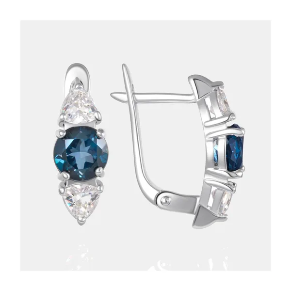 Серьги из серебра с топазами и фианитами — арт. 000-401127