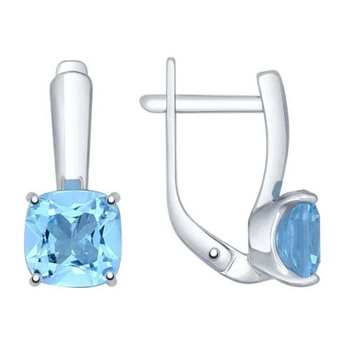 Серьги из серебра с топазами — арт. 000-280037