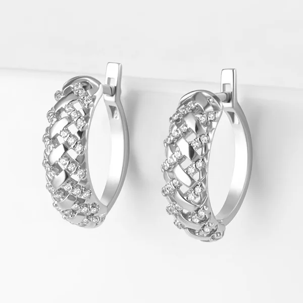 Серьги из серебра с фианитами — арт. 000-388221
