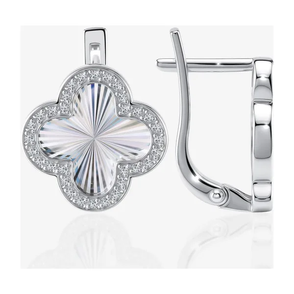 Серьги из серебра с фианитами — арт. 000-406451