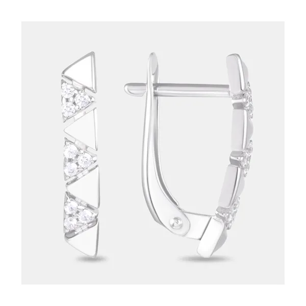 Серьги из серебра с фианитами — арт. 000-399350