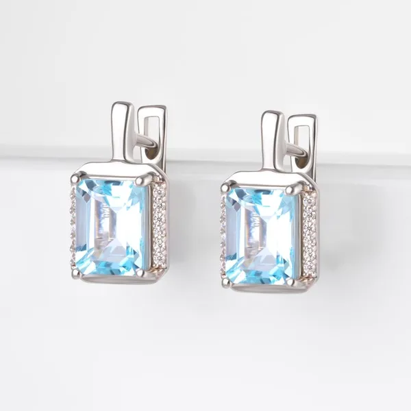 Серьги из серебра с топазами — арт. 000-383352