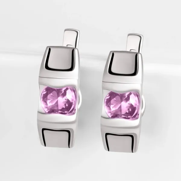 Серьги из серебра с аметистами — арт. 000-385558