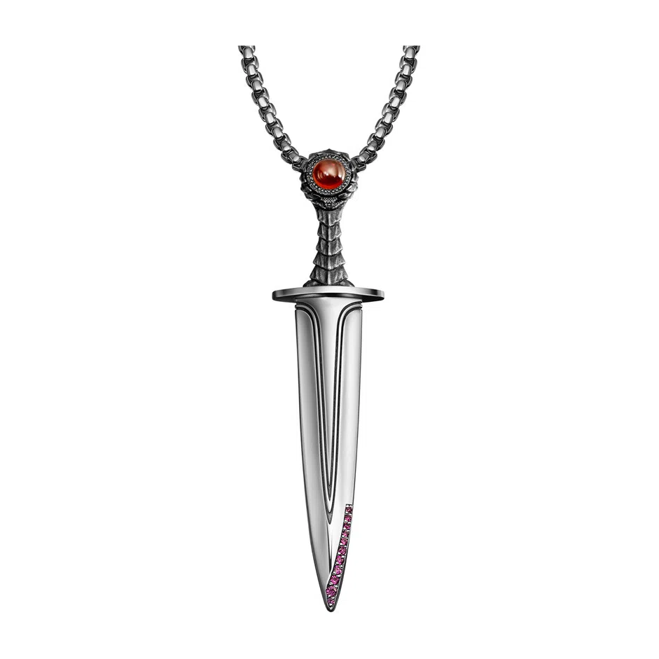 Подвеска Колье из серебра «Железный зуб» с гранатом Maximilian Silver Label Poison Drop — модель 1gaajf7 — фото 2