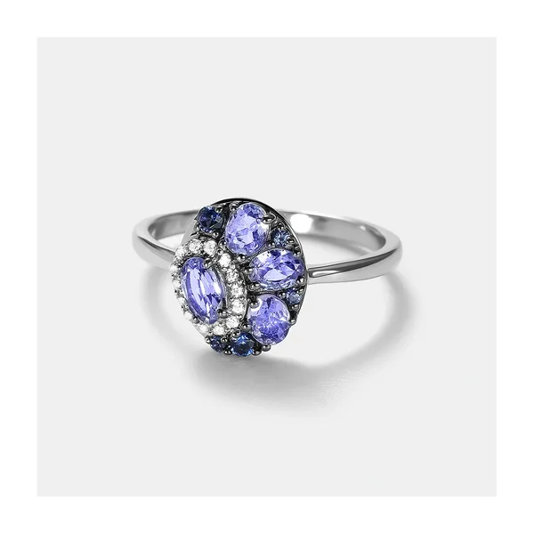 Серебряное кольцо с танзанитами — арт. 10322-001356