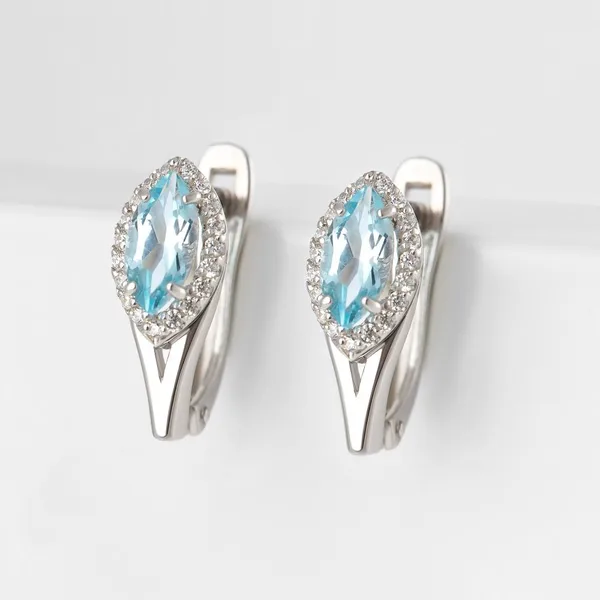 Серьги из серебра с топазами и фианитами — арт. 000-373503