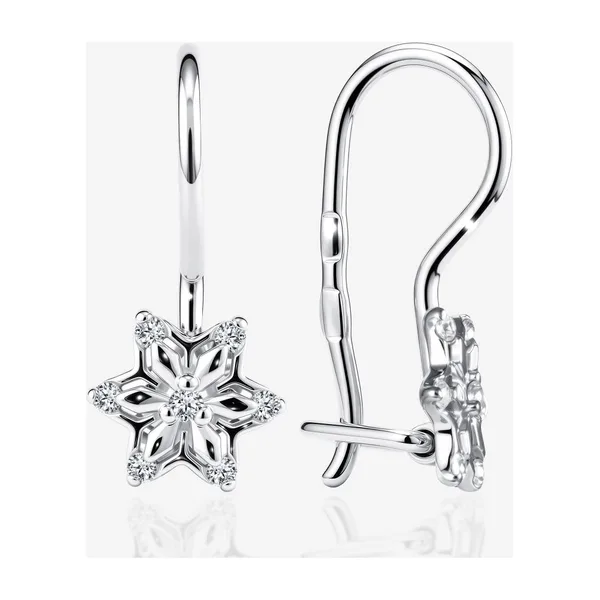 Серьги детские из серебра с фианитами — арт. 000-400286