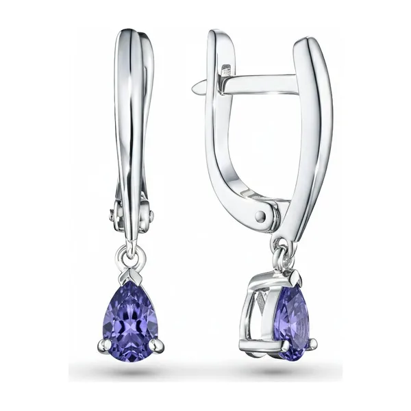 Серьги из серебра с танзанитами