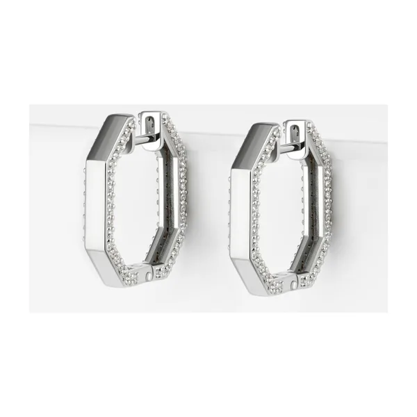 Серьги конго из серебра с фианитами — арт. 000-385438