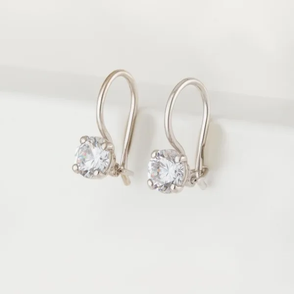 Серьги детские из серебра с фианитами — арт. 000-256921