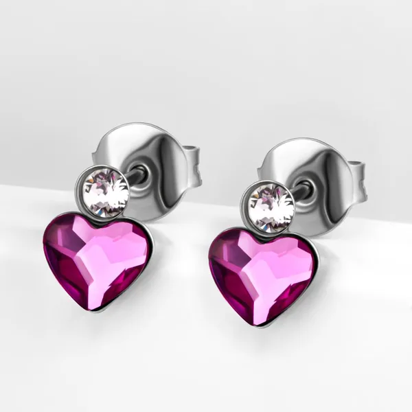 Серьги гвоздики из серебра с кристаллами Swarovski — арт. 000-390313