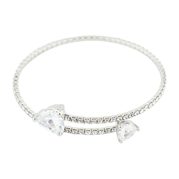 Серебристый браслет из кристаллов с сердцами — модель t14dy8g