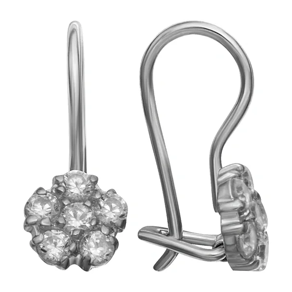 Серьги детские из серебра с фианитами — арт. 000-330712