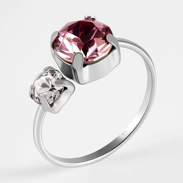 Кольцо из серебра с кристаллами swarovski — арт. 000-390278