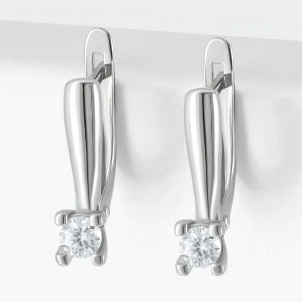 Серьги из серебра с фианитами — арт. 000-397188