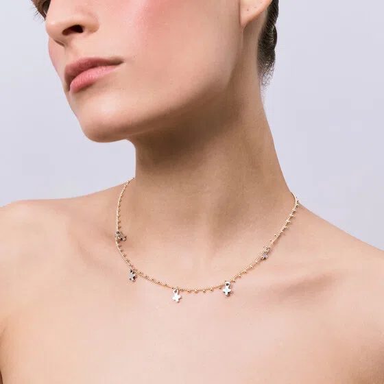 Позолоченное колье с серебристыми крестами MANKAYA safina concept Poison Drop — модель dn41rkr — фото 3