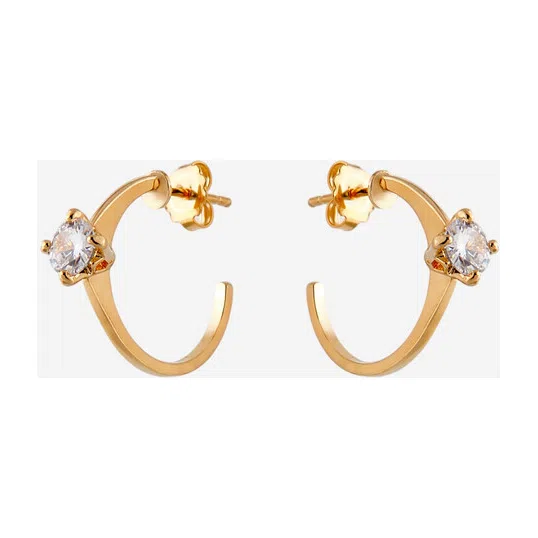 Позолоченные серьги-кольца с кристаллами Rings Anton Heunis Poison Drop — модель sh64jm8 — фото 3