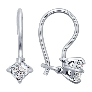 Серьги детские из серебра с фианитами — арт. 000-312222