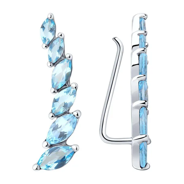 Серьги из серебра с топазами — арт. 000-354978