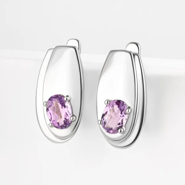 Серьги из серебра с аметистами — арт. 000-384604