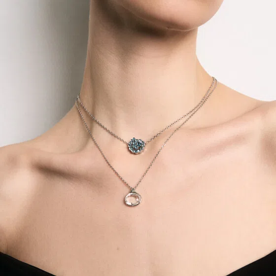 Колье из серебра «Падающие капли» с горным хрусталем EKA KOMA Poison Drop — модель bmd4s6w