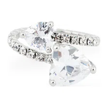 Серебристое кольцо из кристаллов с сердцами Herald Percy Poison Drop — модель kqjnjdk — фото 2