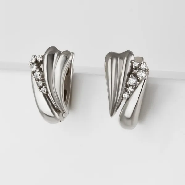 Серьги из серебра с фианитами — арт. 000-352213