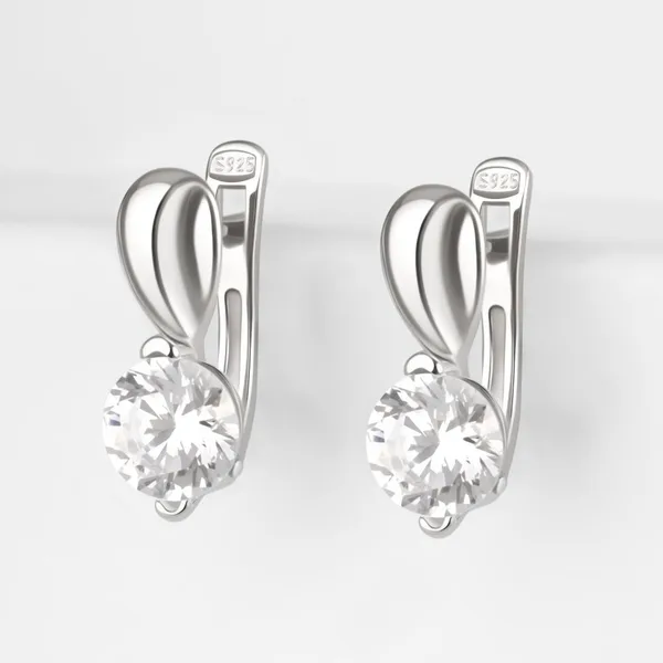 Серьги из серебра с фианитами — арт. 000-386682