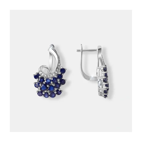 Серебряные серьги с сапфирами — арт. 10521-001572