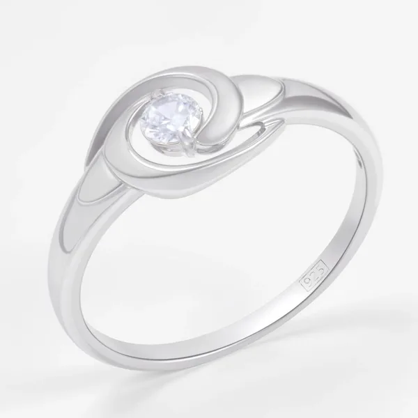 Кольцо из серебрас фианитом — арт. 000-395774