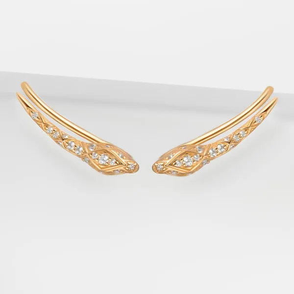 Серьги из красного золота с фианитами — арт. 000-387059