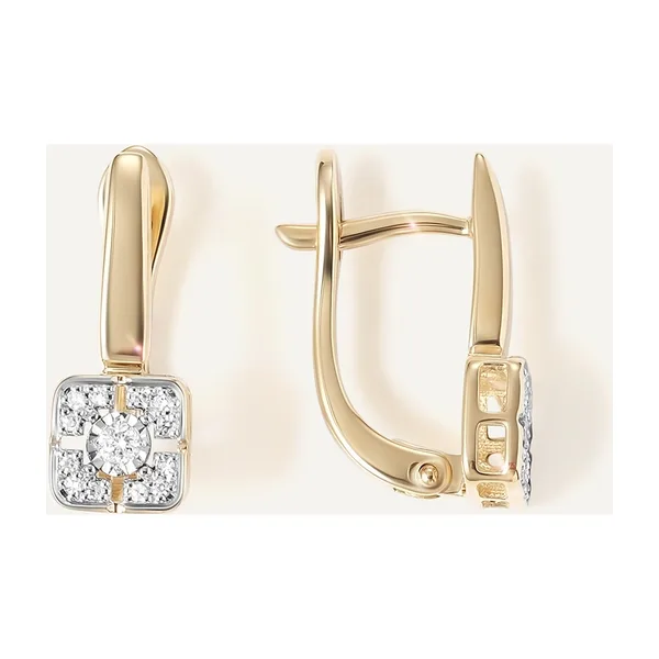 Серьги из желтого золота с бриллиантами — арт. 10511-001043