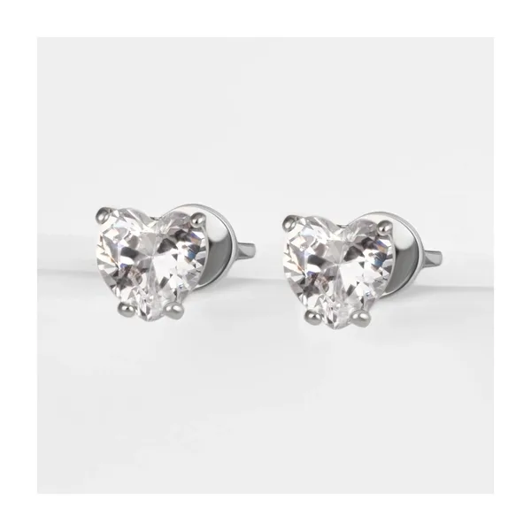 Серьги гвоздики из серебра с фианитами — арт. 000-346383