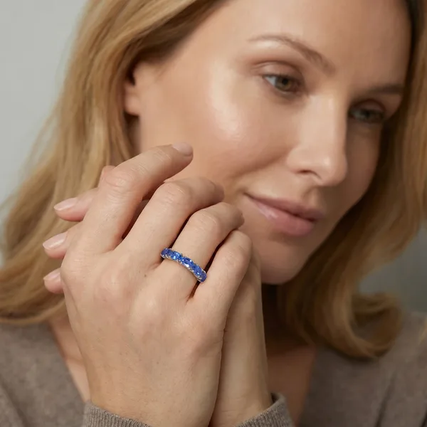 Серебряное кольцо с топазами Индиго — арт. 10322-003805