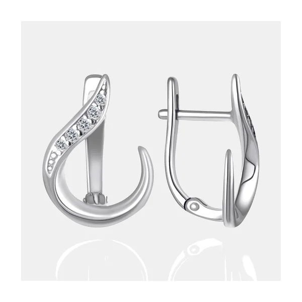 Серьги из серебра с фианитами — арт. 000-399422
