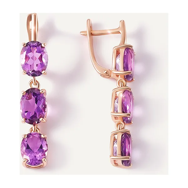Серебряные серьги с аметистами — арт. 10522-004633