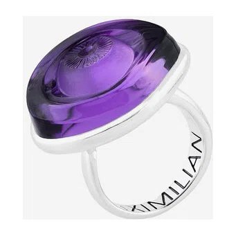 Кольцо из серебра «Глаз» с аметистовым резным кварцем Maximilian Silver Label Poison Drop — модель x7e15g1 — фото 4