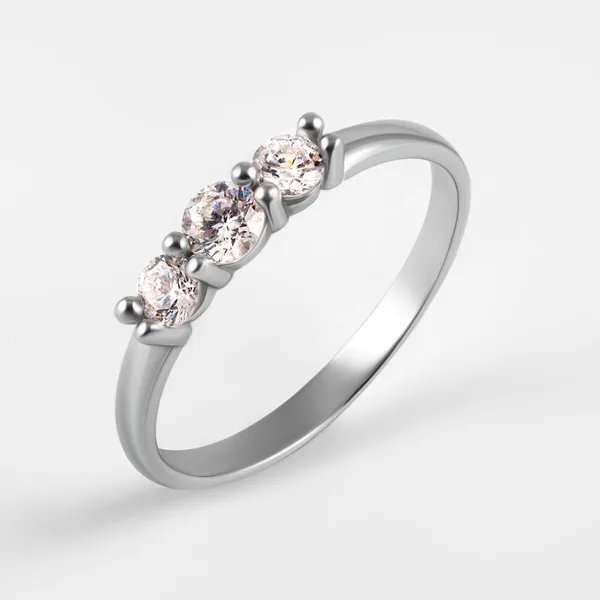 Кольцо из серебра с фианитами — арт. 000-320410