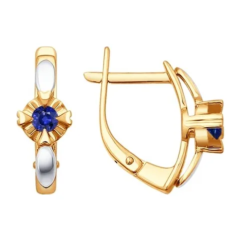 Серьги из красного золота с сапфирами — арт. 000-204100
