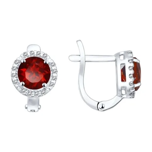 Серьги из серебра с гранатами — арт. 000-240963