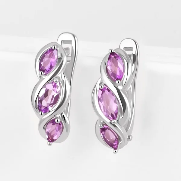 Серьги из серебра с аметистами — арт. 000-373517