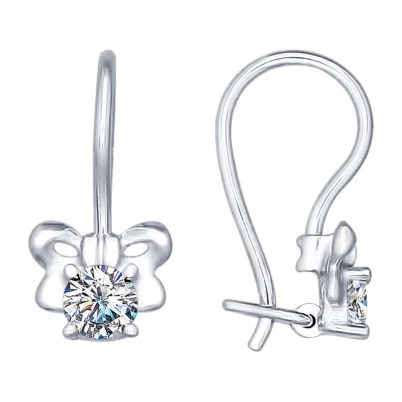 Серьги детские из серебра с фианитами