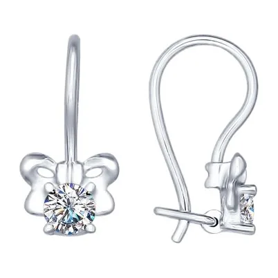 Серьги детские из серебра с фианитами — арт. 000-312235