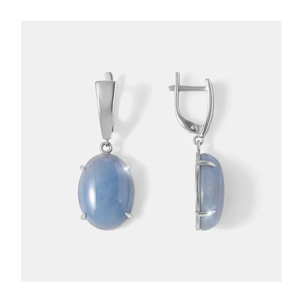 Серебряные серьги с ангелитами — арт. 10522-005716