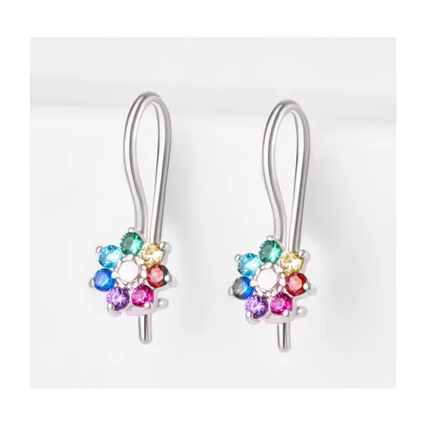 Серьги детские из серебра с фианитами — арт. 000-280610