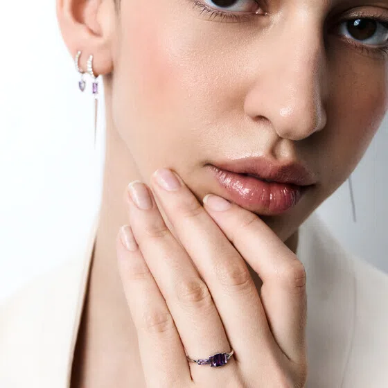 Кольцо из белого золота с топазами и аметистами Herald Percy Diamonds Poison Drop — модель 5ifhzqu — фото 3